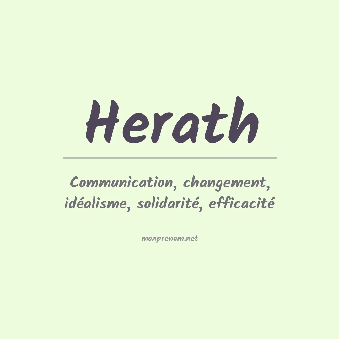 Signification du prénom Herath