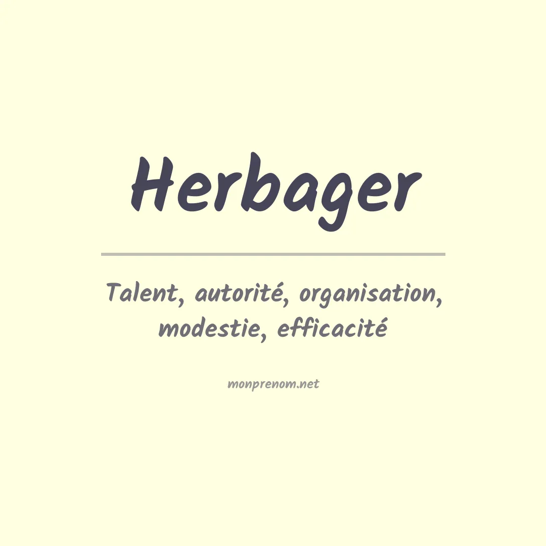 Signification du prénom Herbager