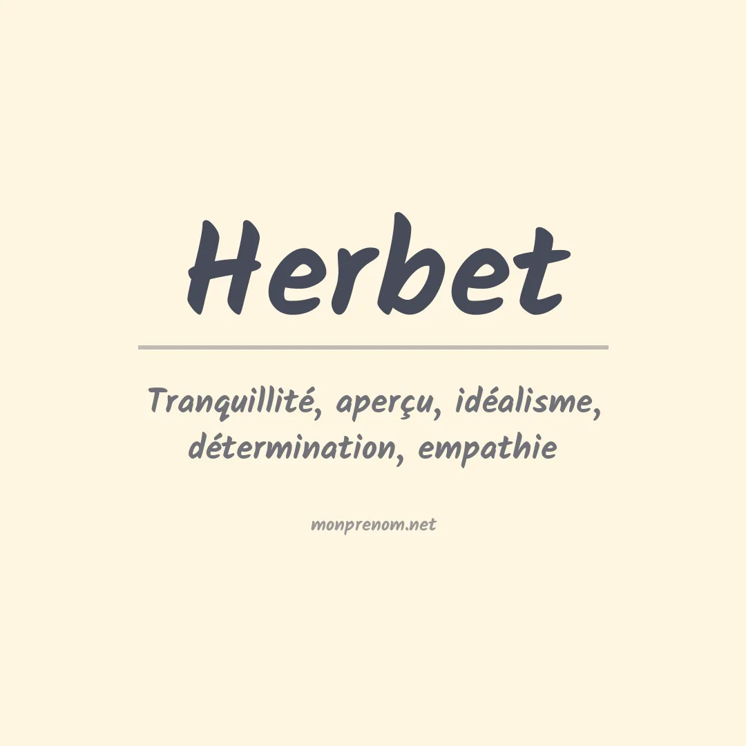 Signification du prénom Herbet
