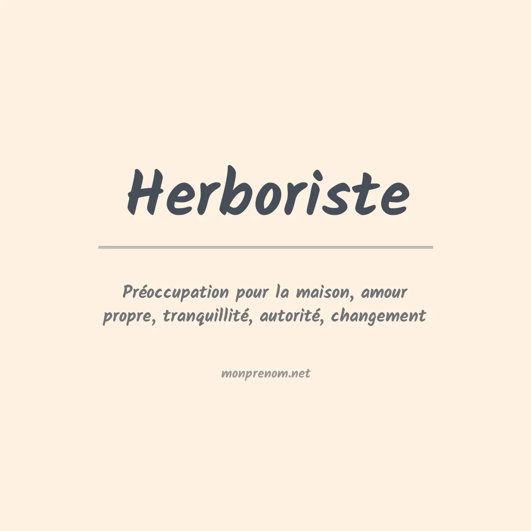 Signification du prénom Herboriste