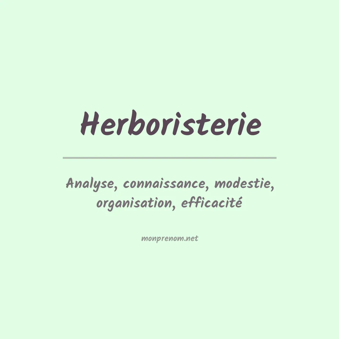 Signification du prénom Herboristerie