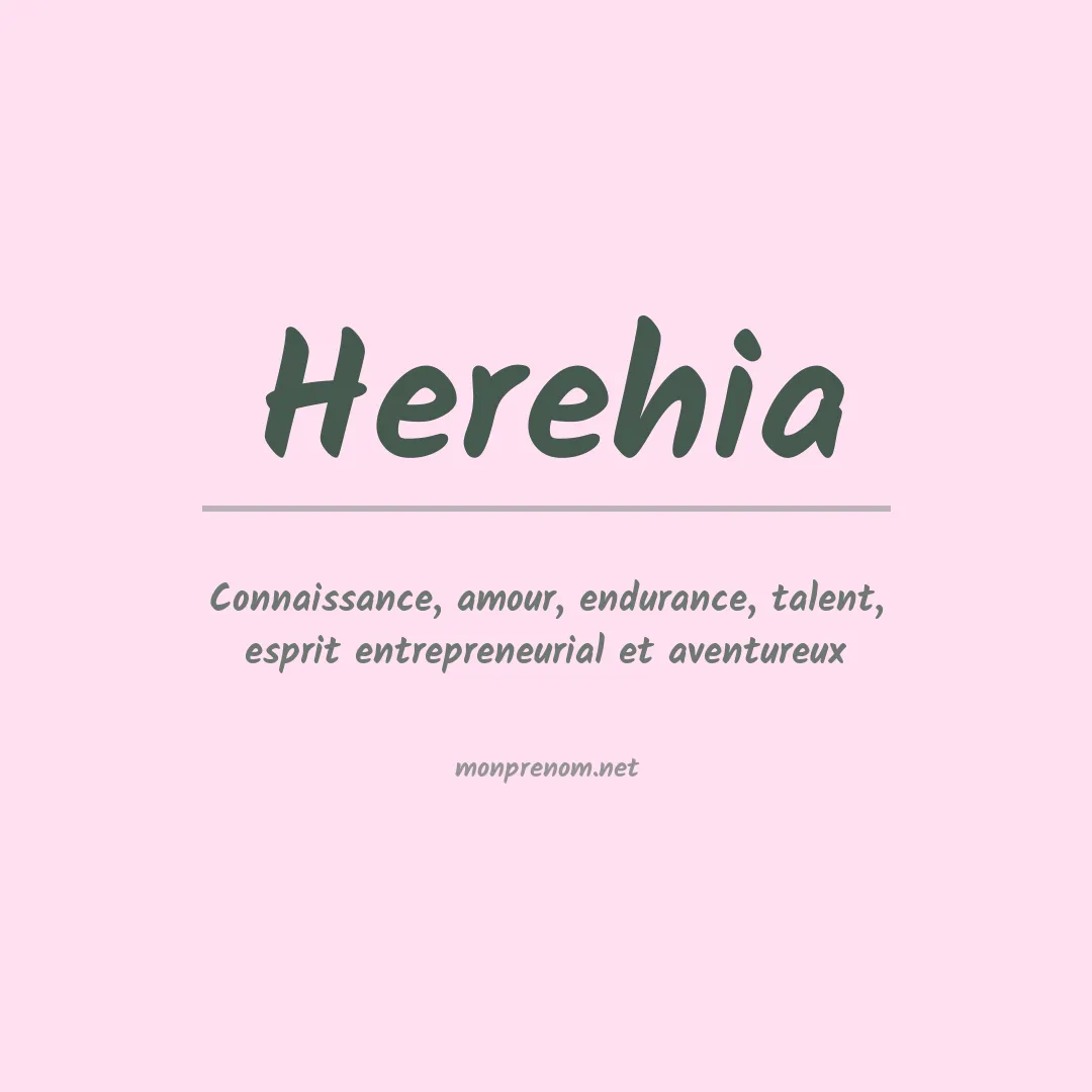 Signification du prénom Herehia