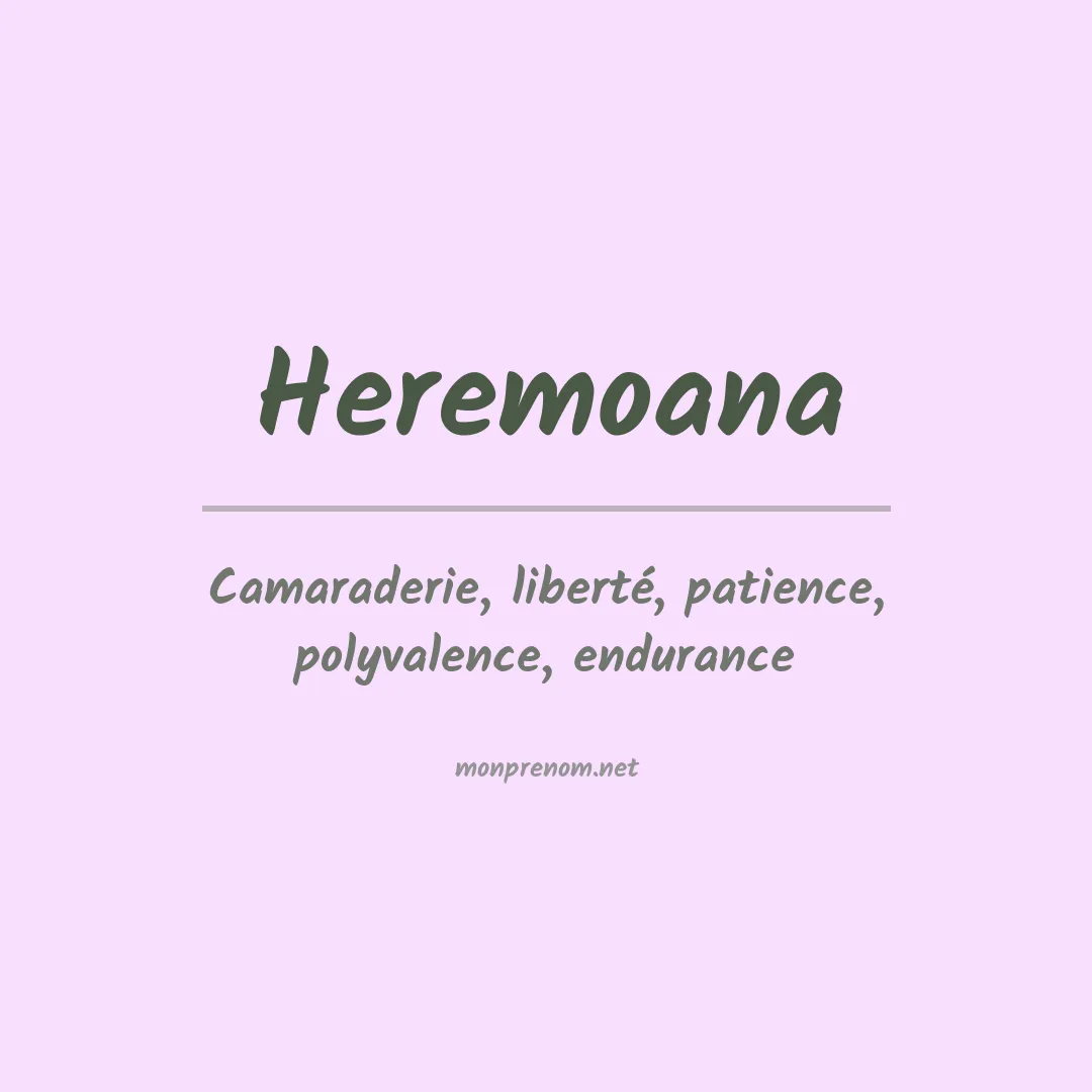 Signification du prénom Heremoana
