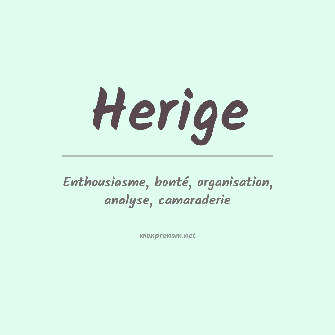Signification du prénom Herige