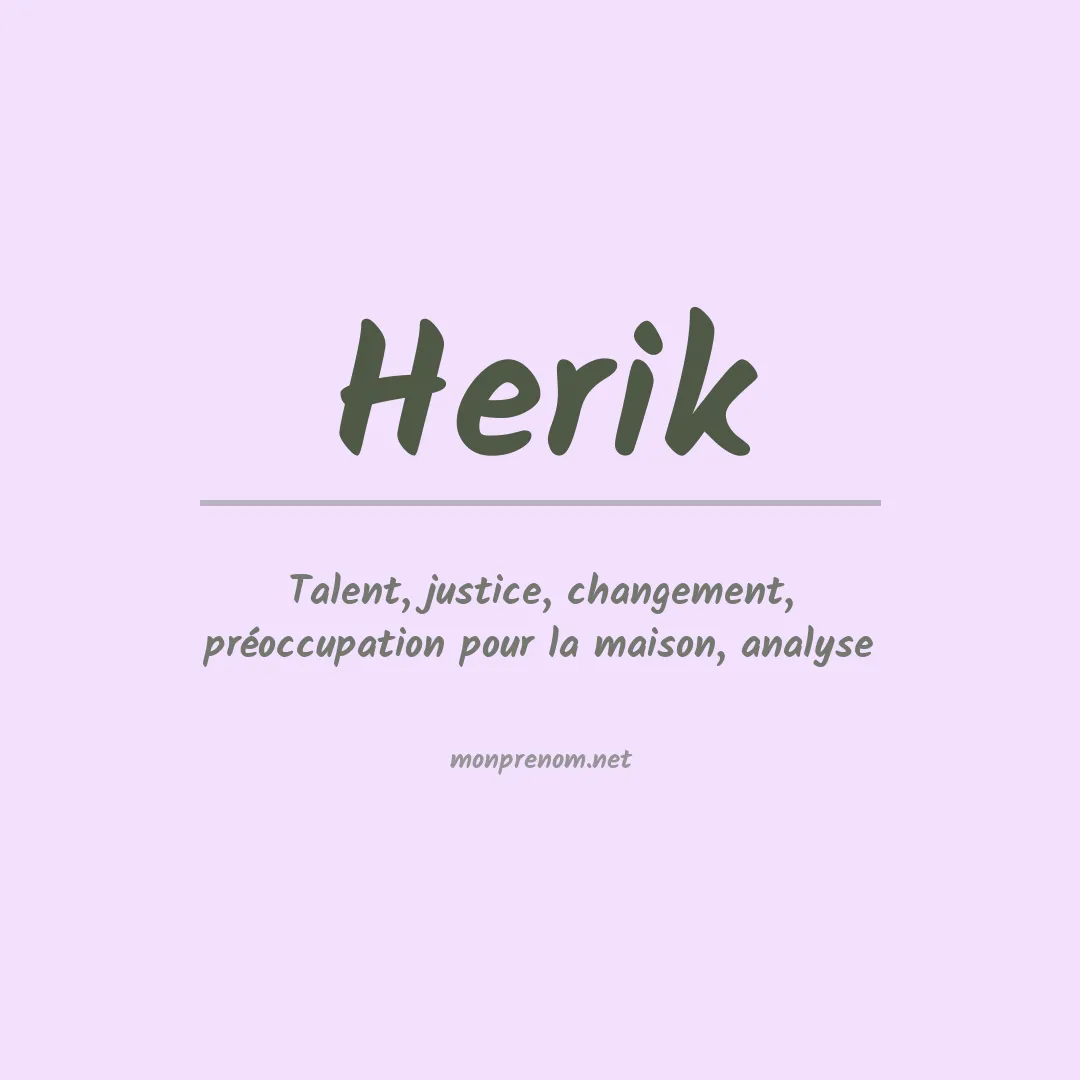 Prénom Herik