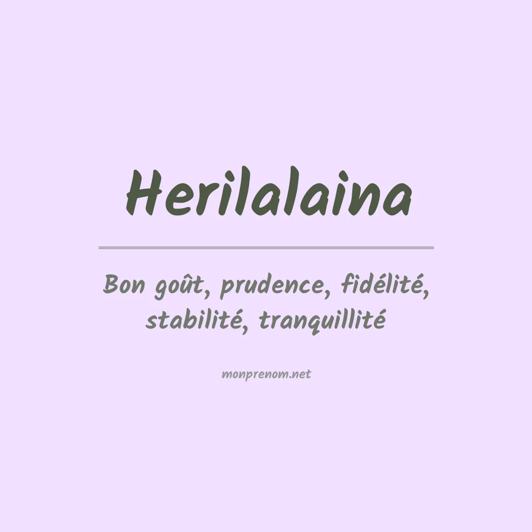 Signification du prénom Herilalaina