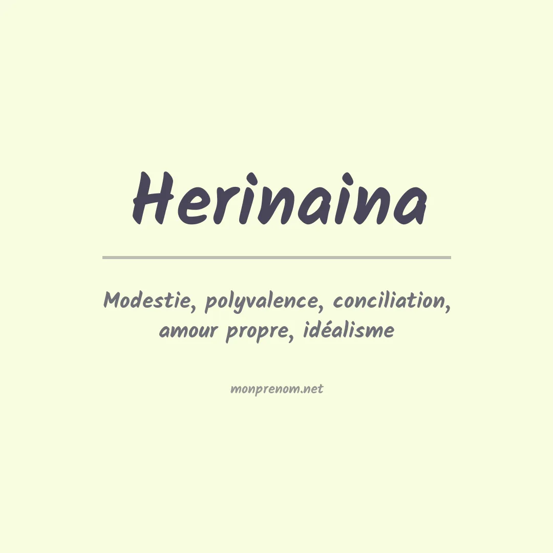 Signification du prénom Herinaina