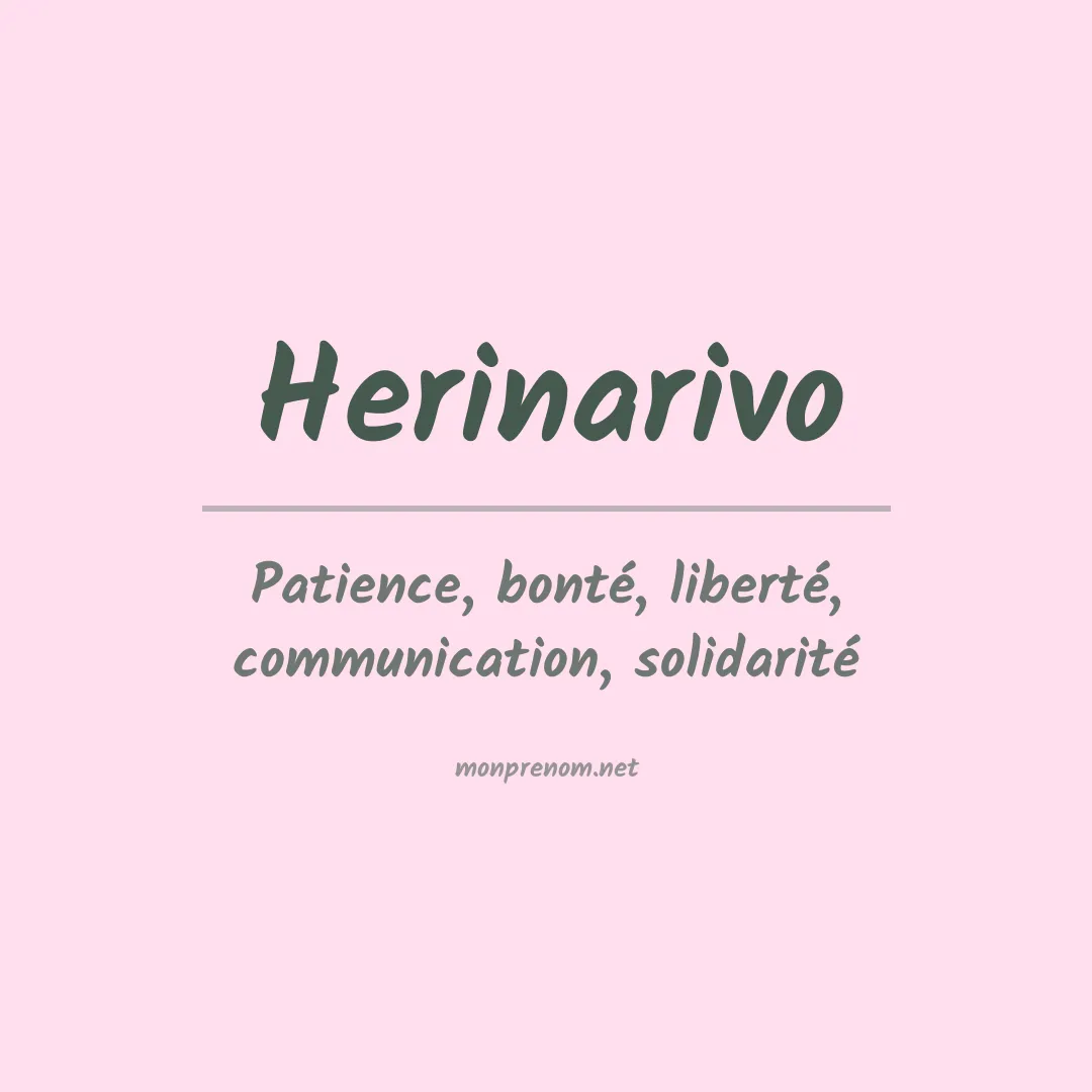 Signification du prénom Herinarivo