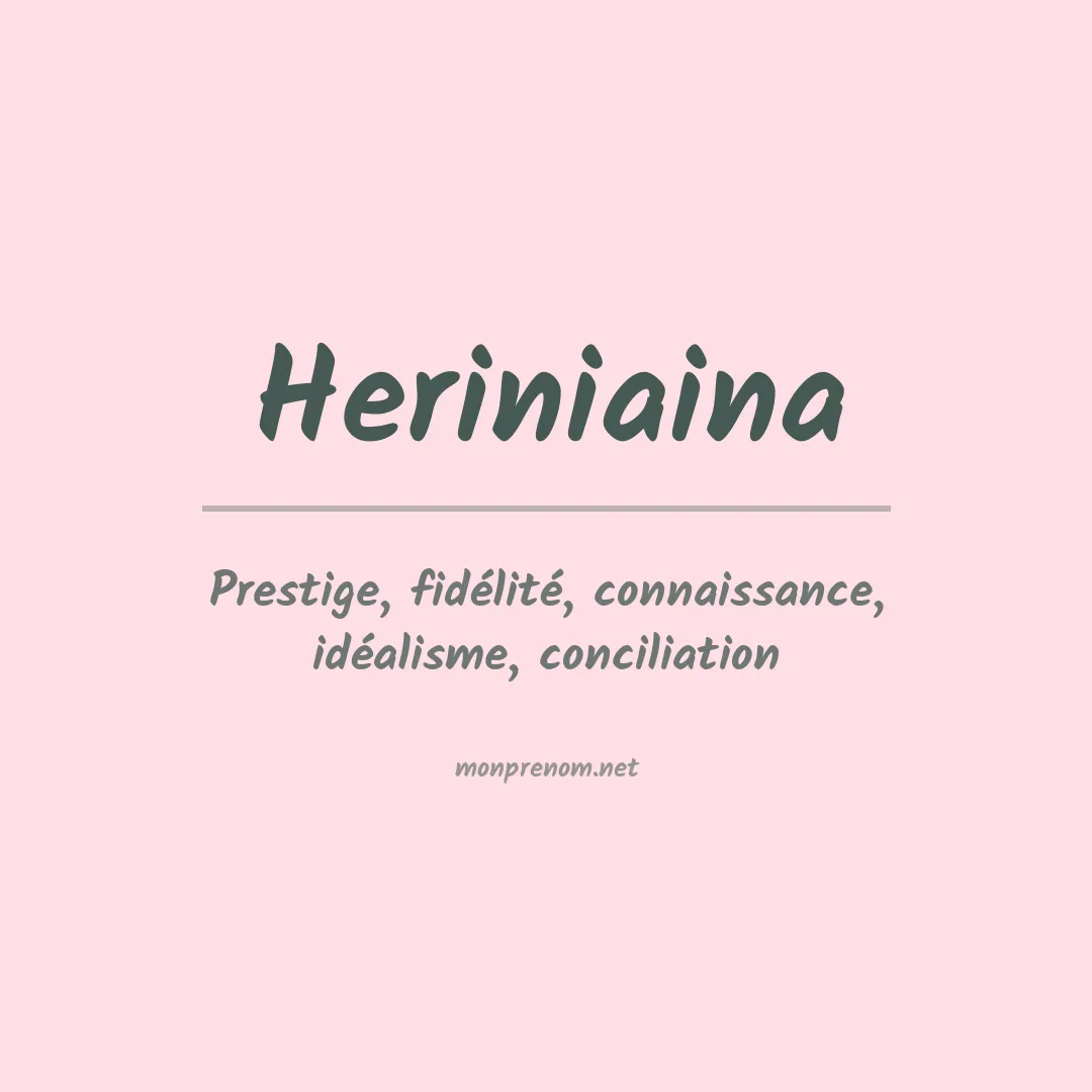 Signification du prénom Heriniaina