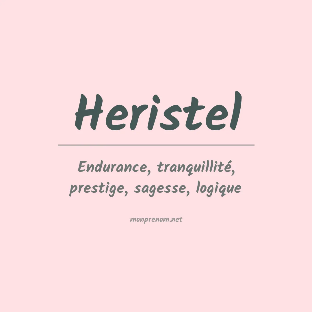 Signification du prénom Heristel