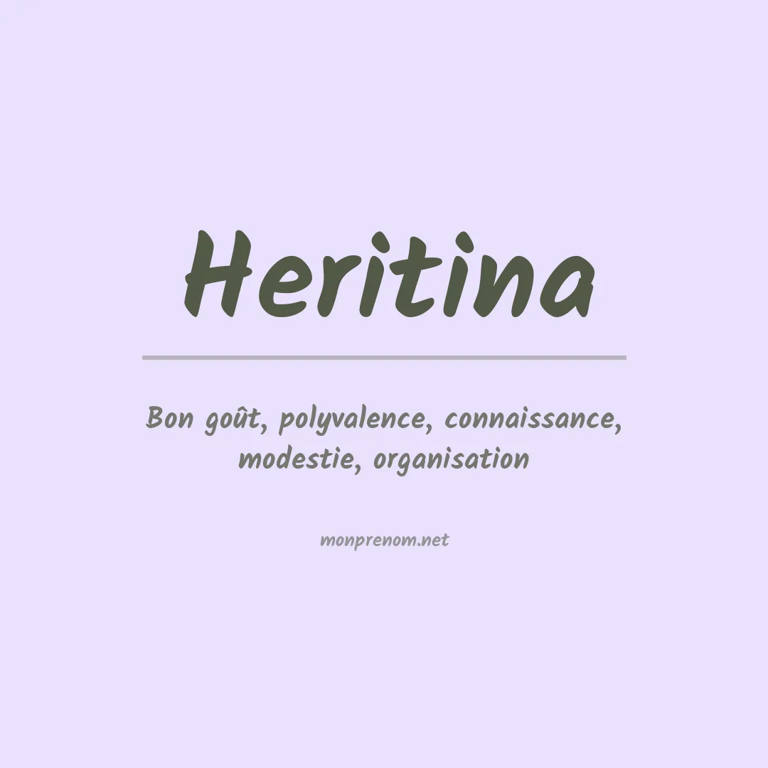 Signification du prénom Heritina