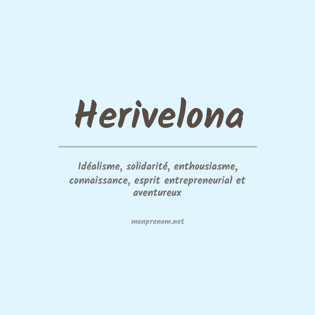 Signification du prénom Herivelona