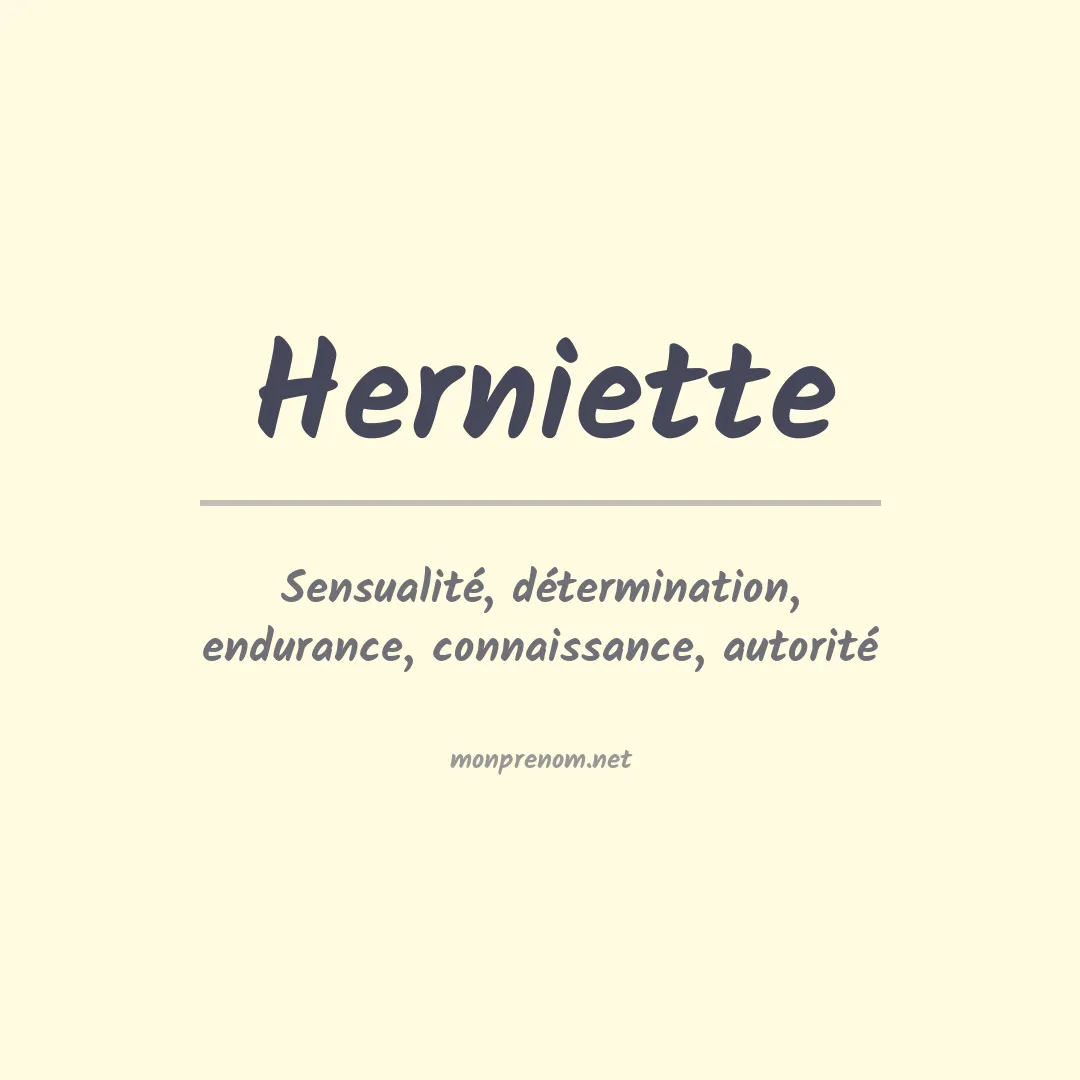 Signification du prénom Herniette