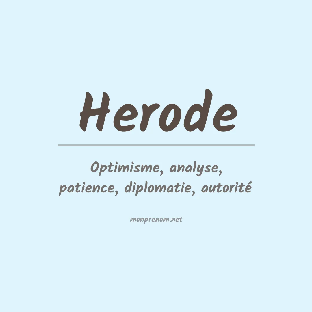 Signification du prénom Herode