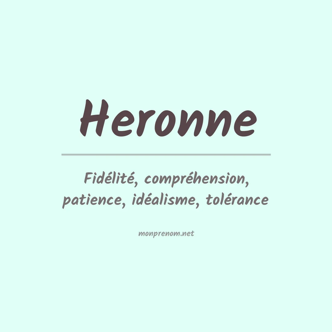 Signification du prénom Heronne