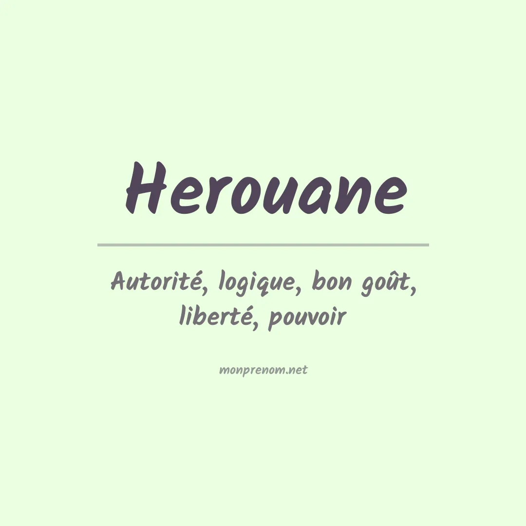 Signification du prénom Herouane