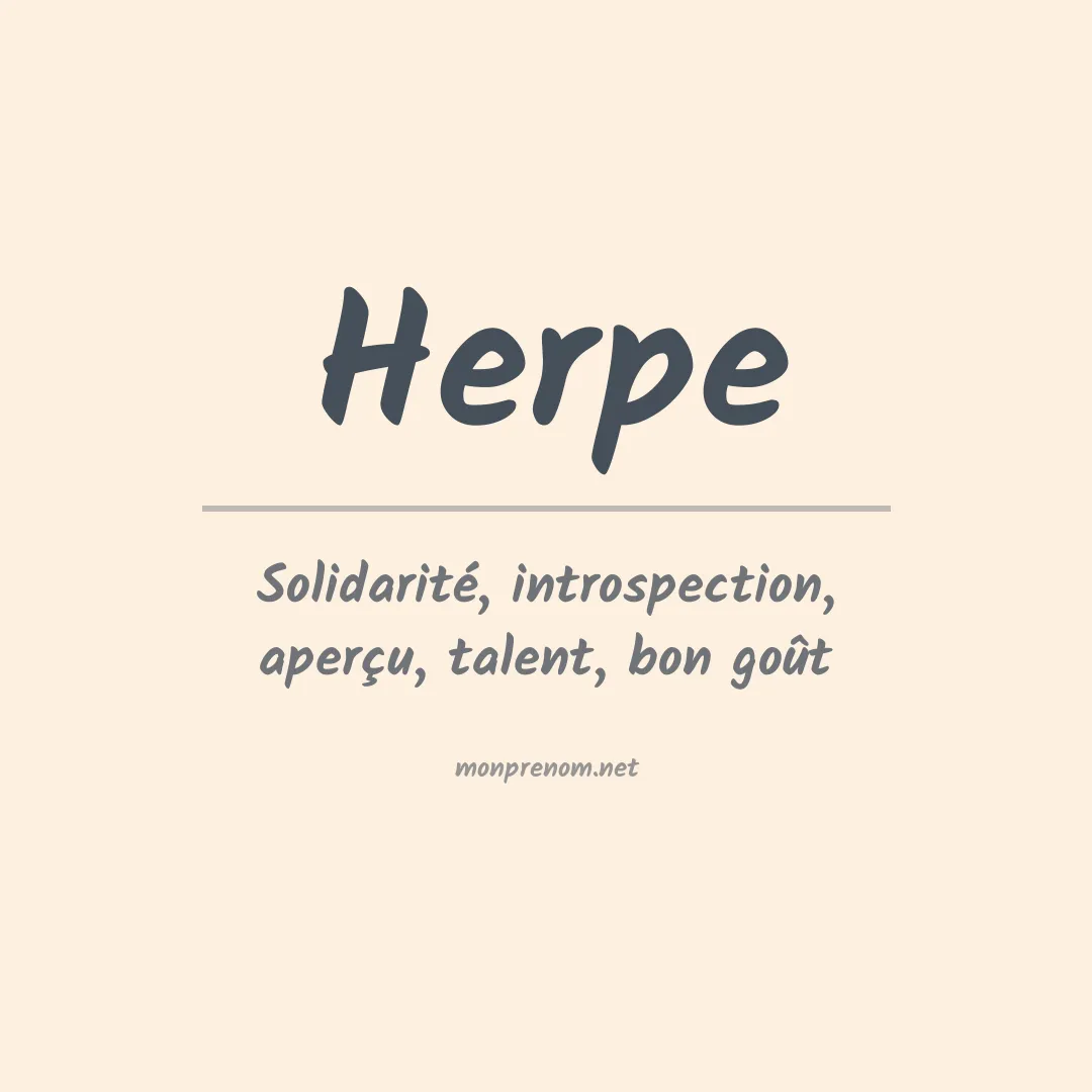 Signification du prénom Herpe