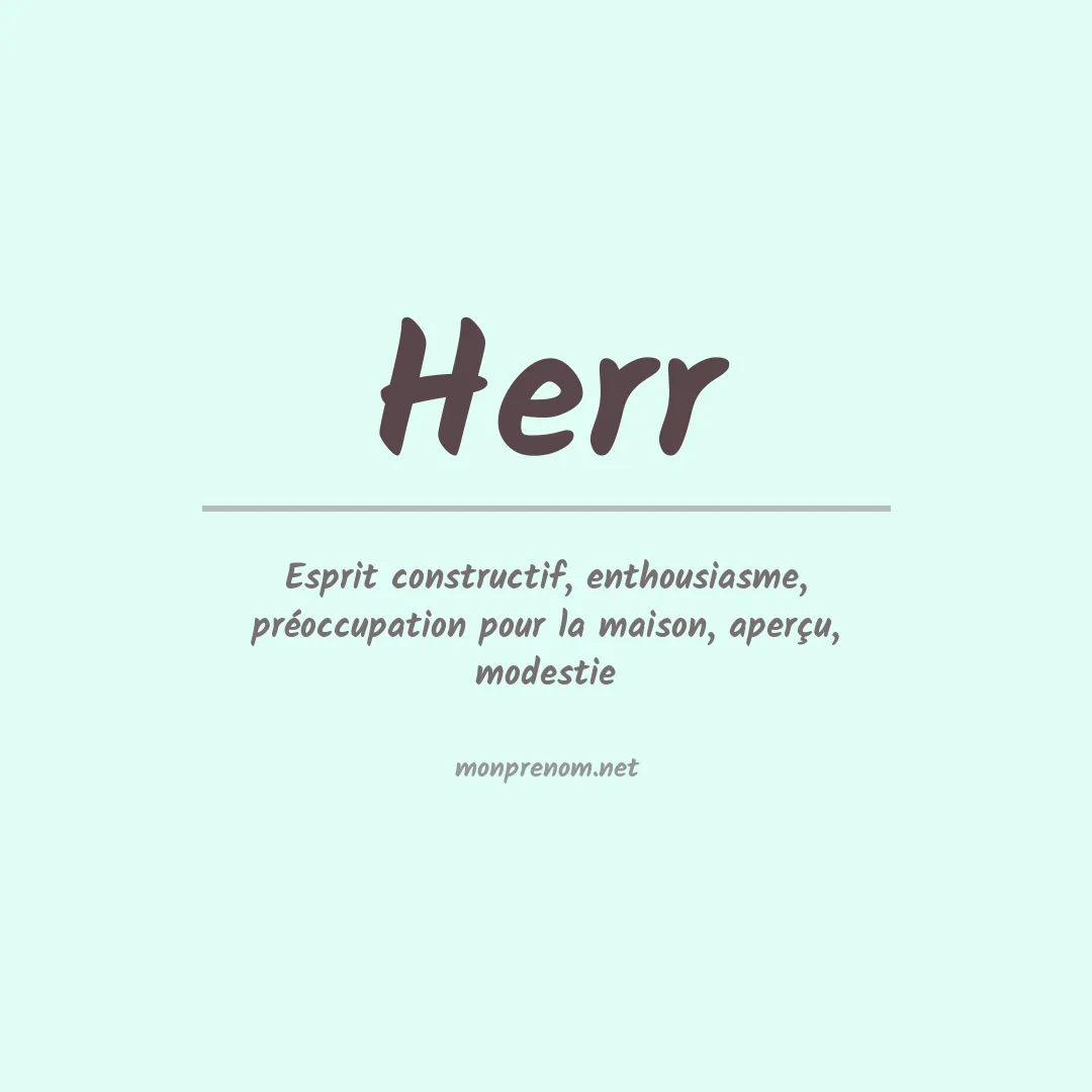Prénom Herr