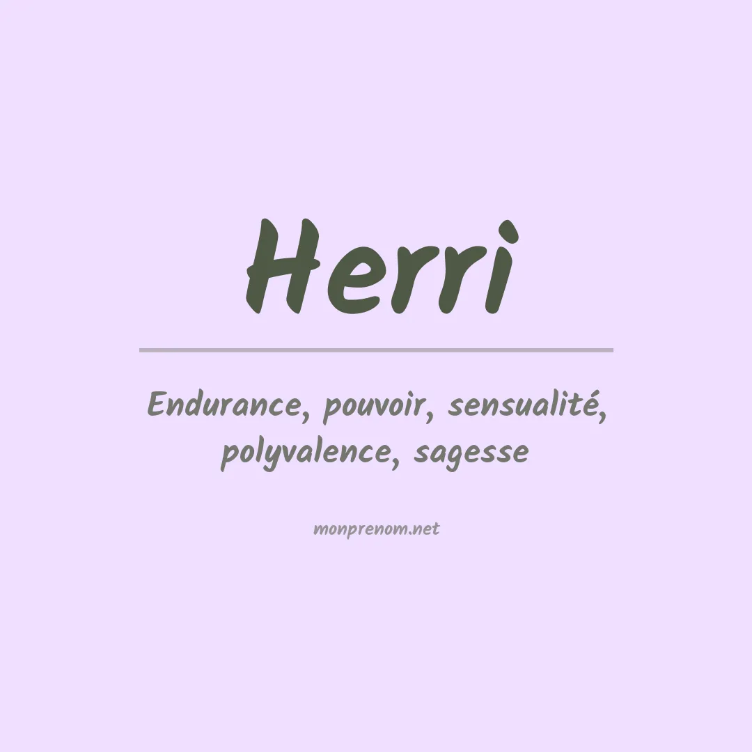 Signification du prénom Herri