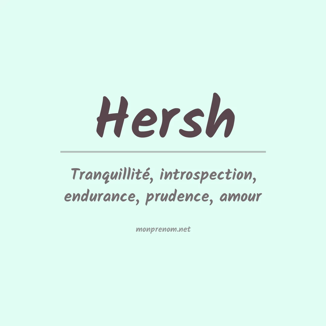 Prénom Hersh