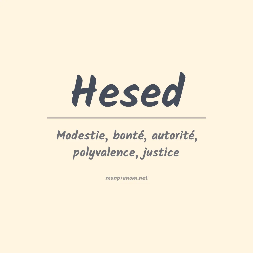 Signification du prénom Hesed