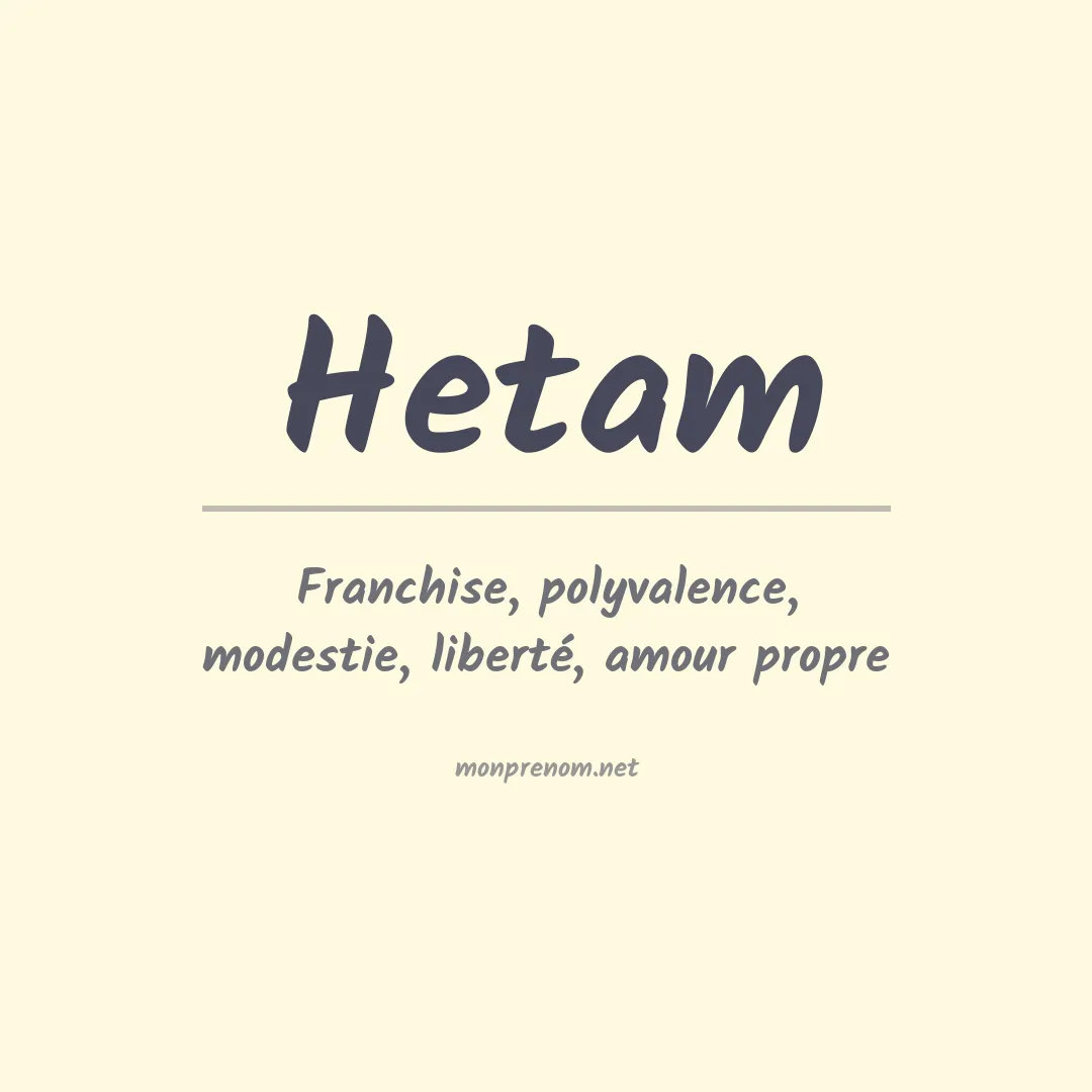 Signification du prénom Hetam