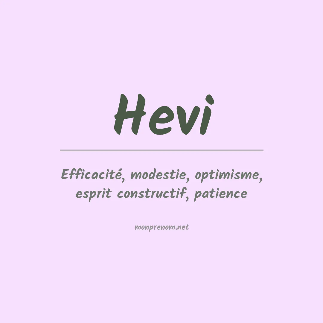 Signification du prénom Hevi