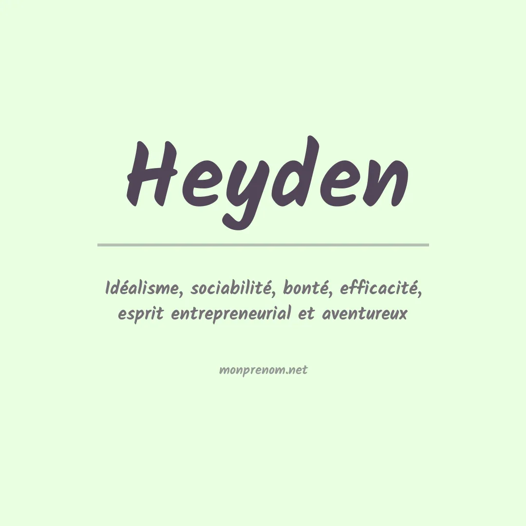 Signification du prénom Heyden