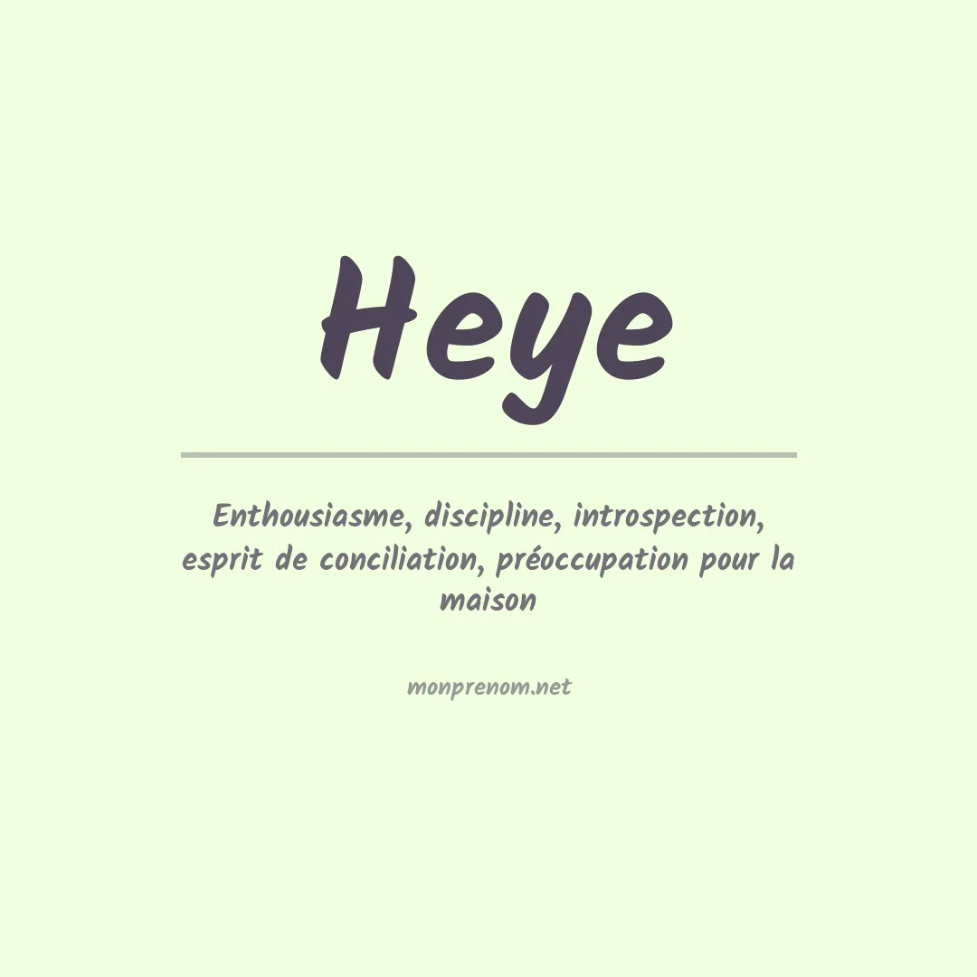 Prénom Heye