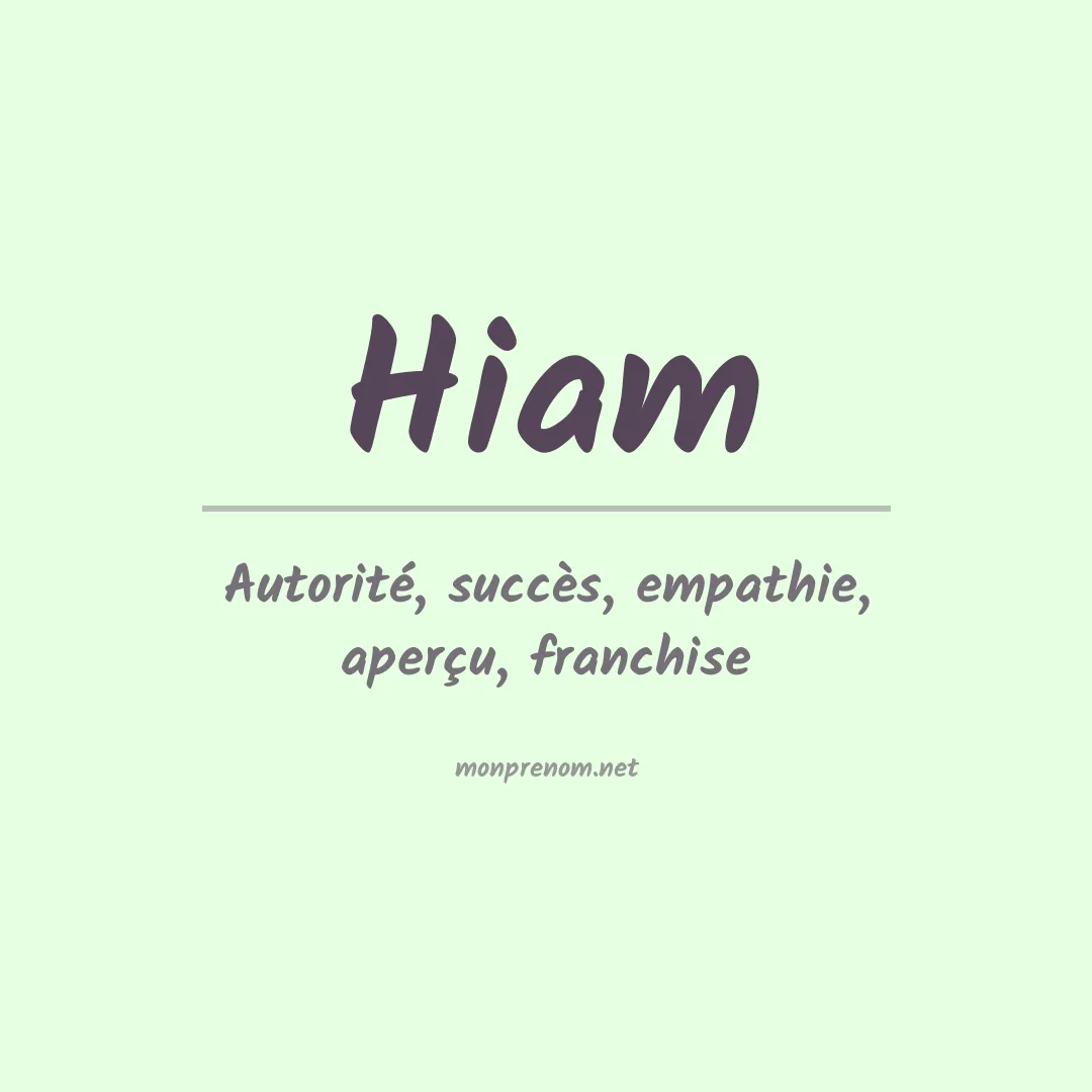 Prénom Hiam