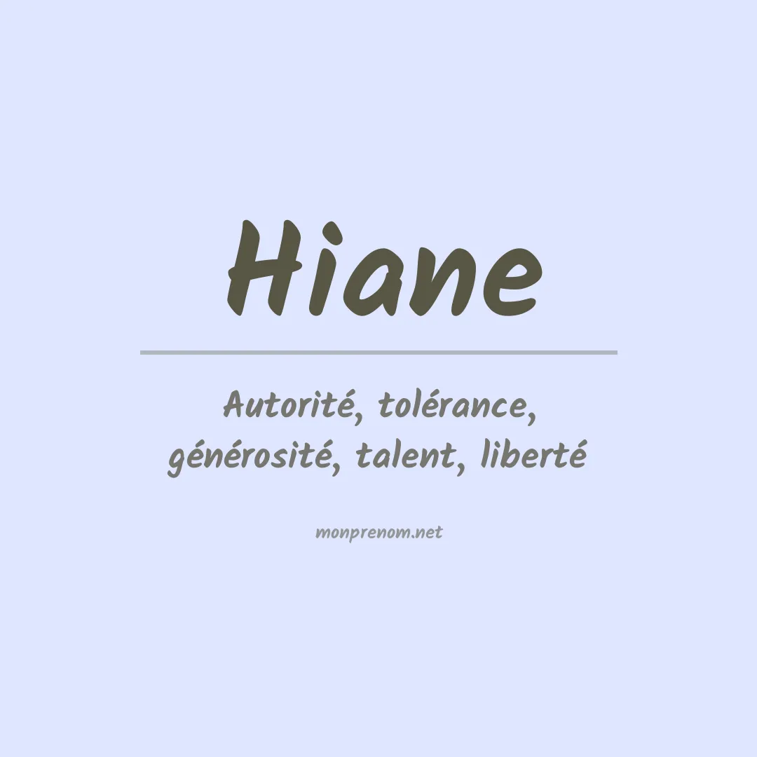 Prénom Hiane