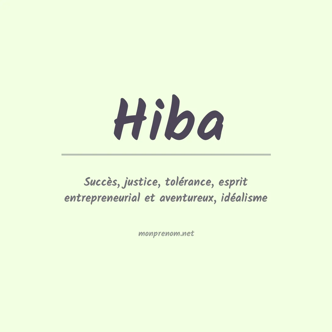 Prénom Hiba