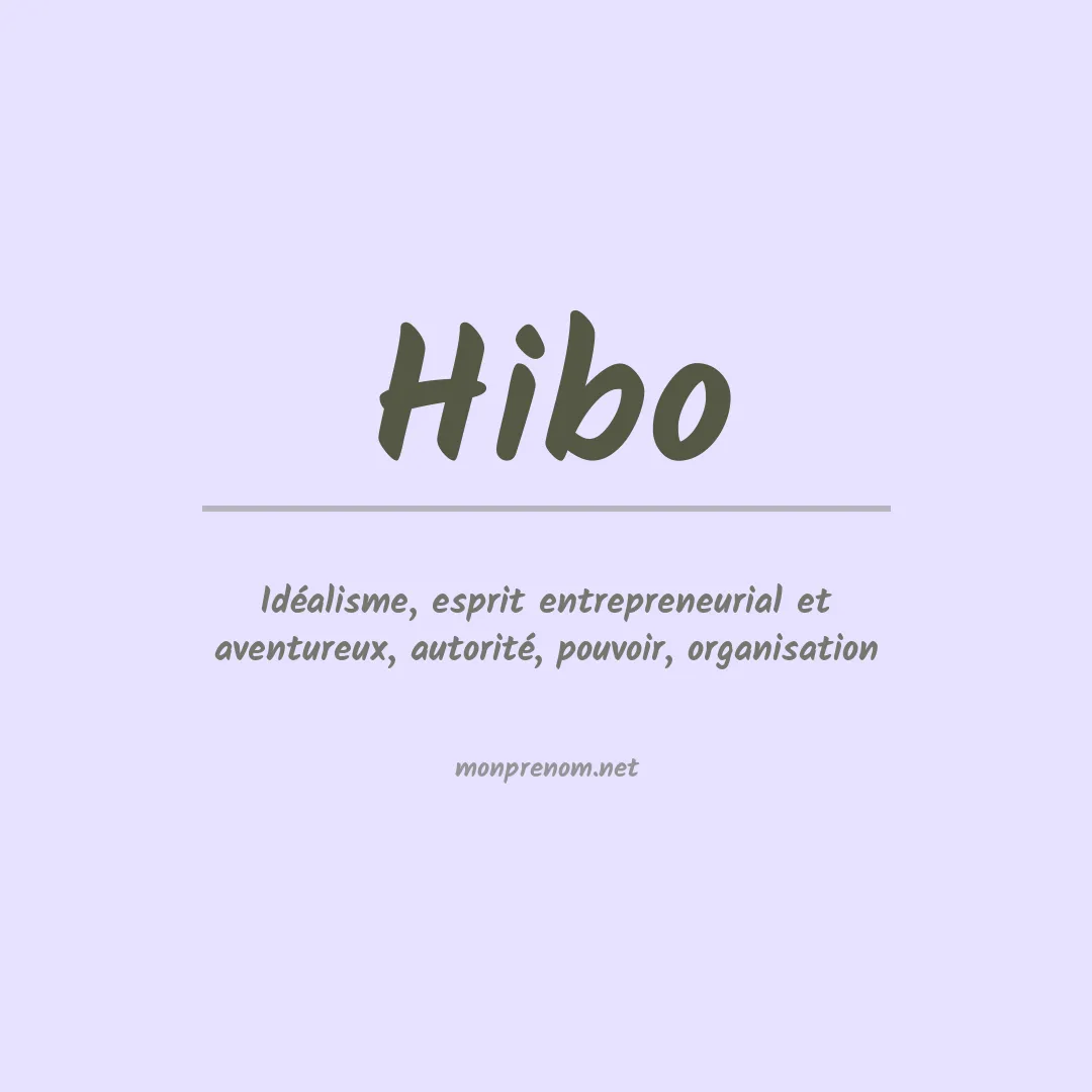 Prénom Hibo