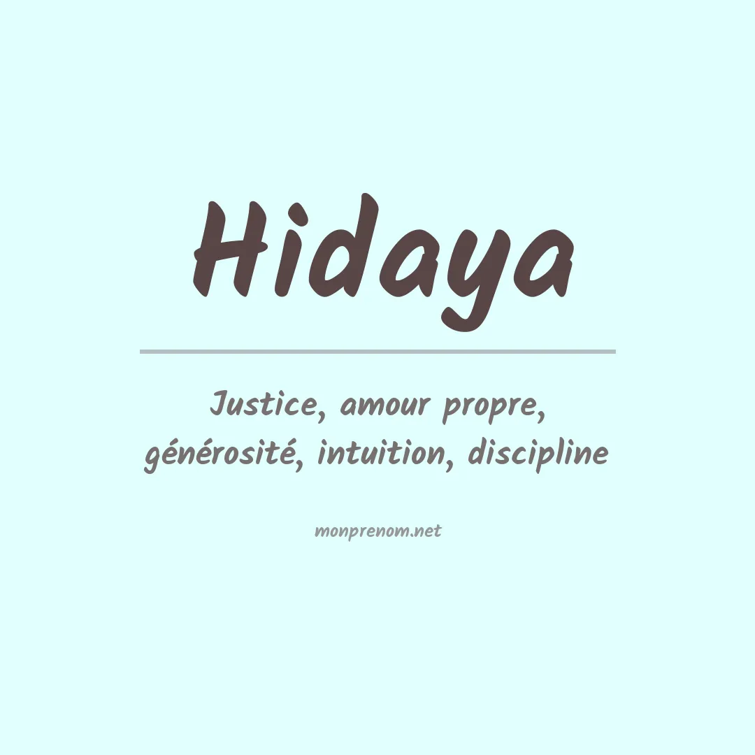 Signification du prénom Hidaya