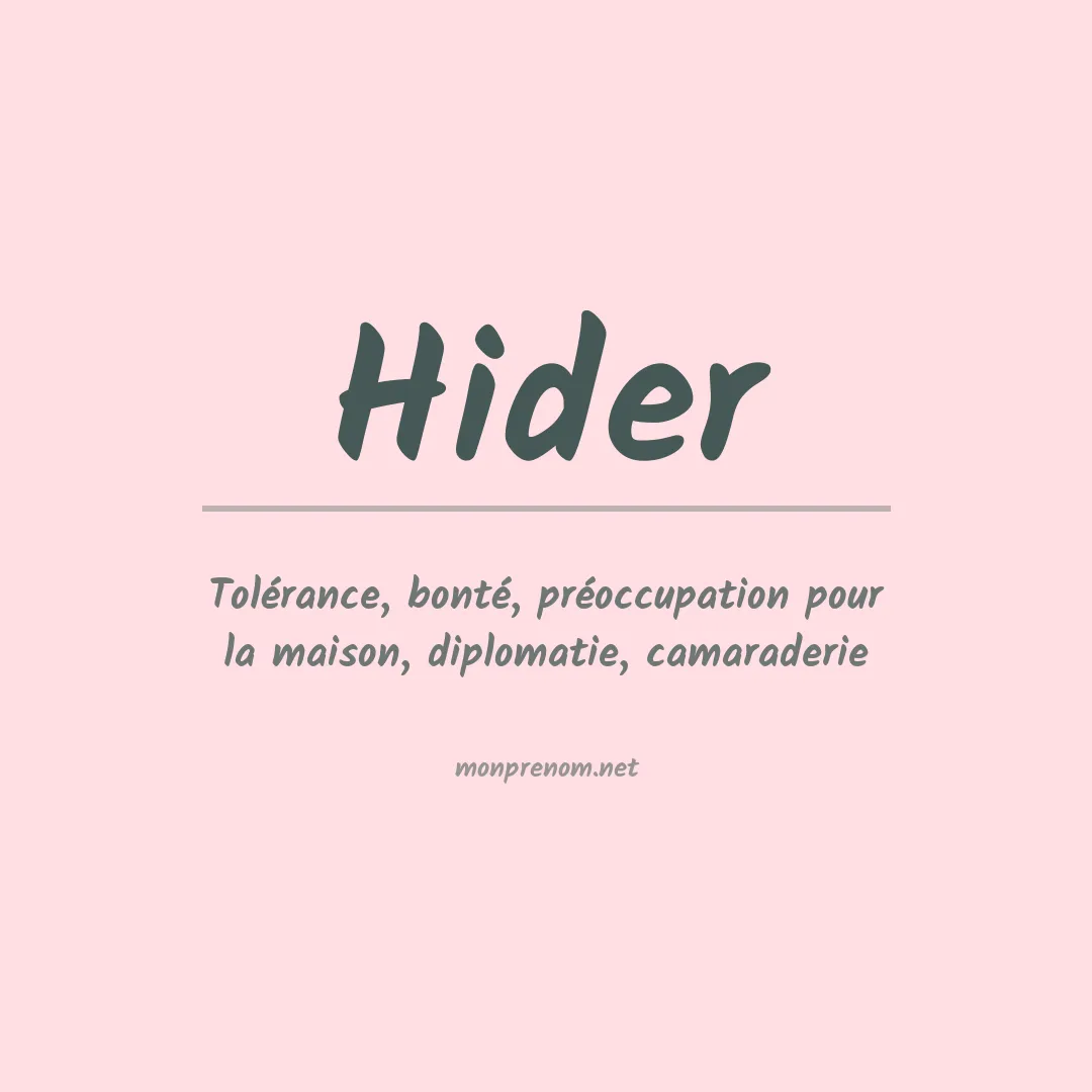 Prénom Hider