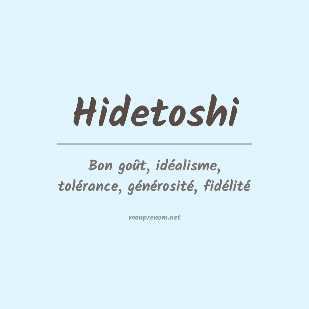 Signification du prénom Hidetoshi