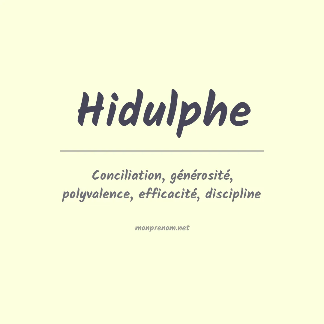 Signification du prénom Hidulphe