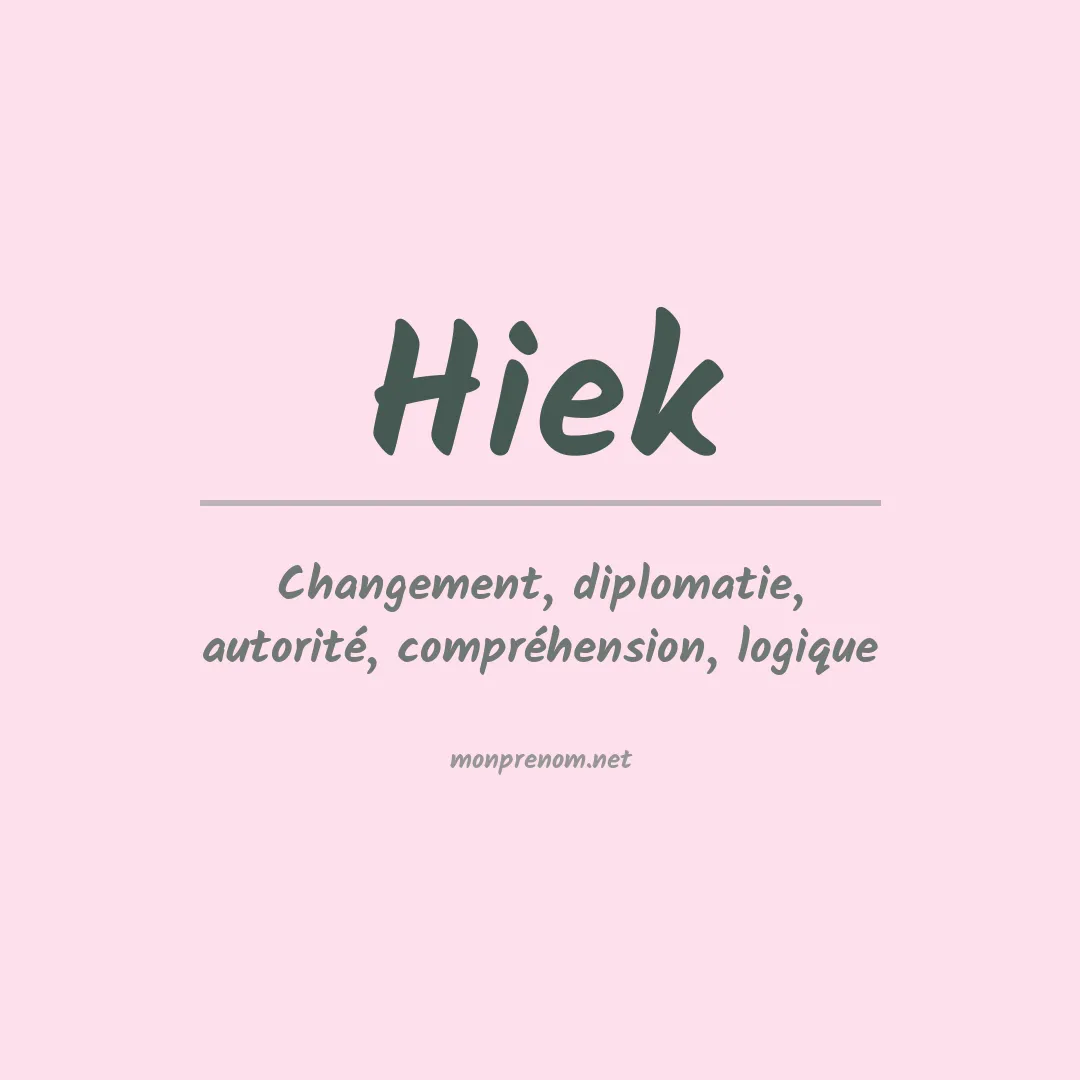 Prénom Hiek
