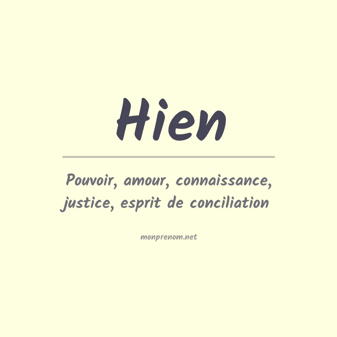 Signification du prénom Hien