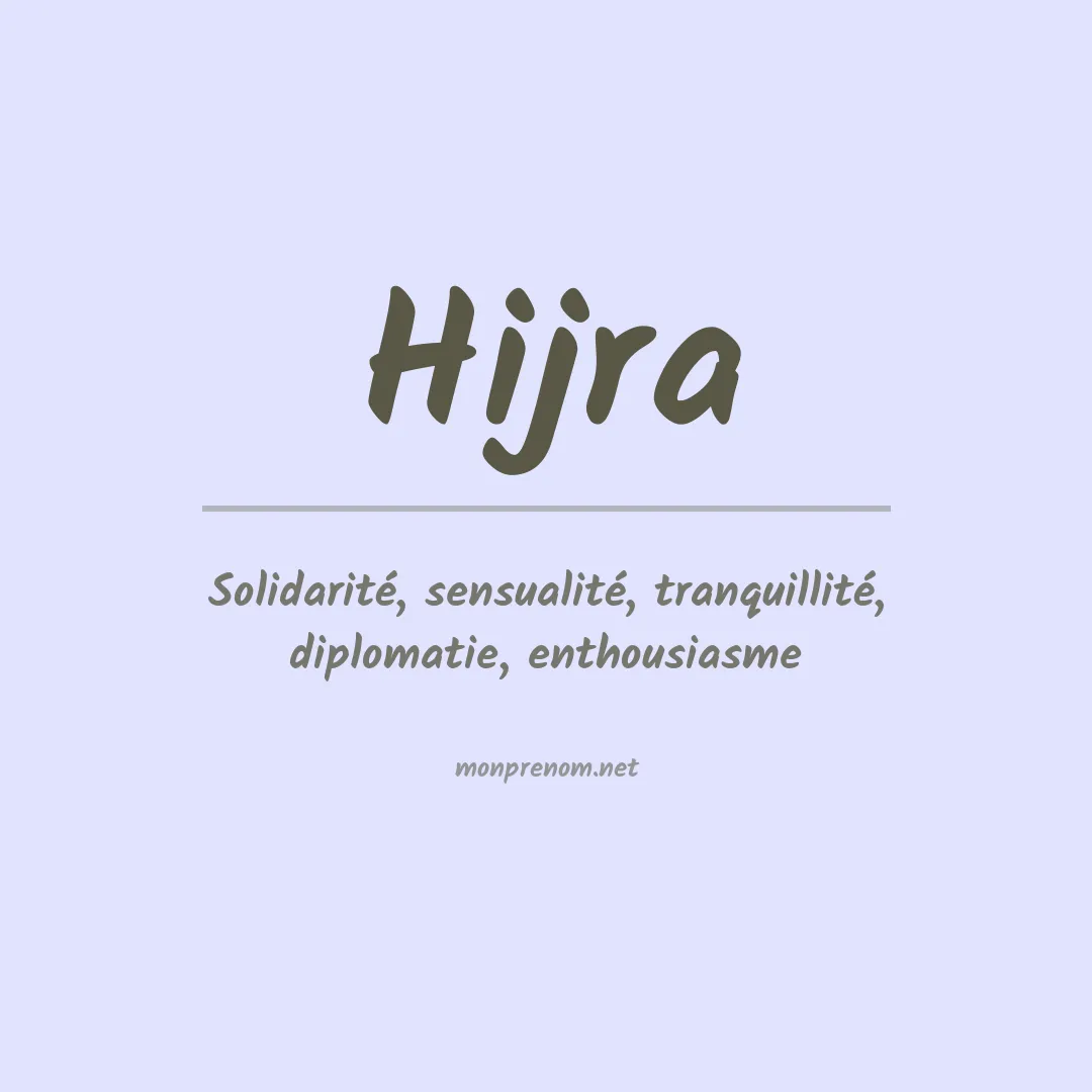 Signification du prénom Hijra