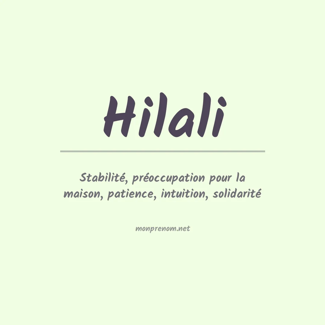 Prénom Hilali
