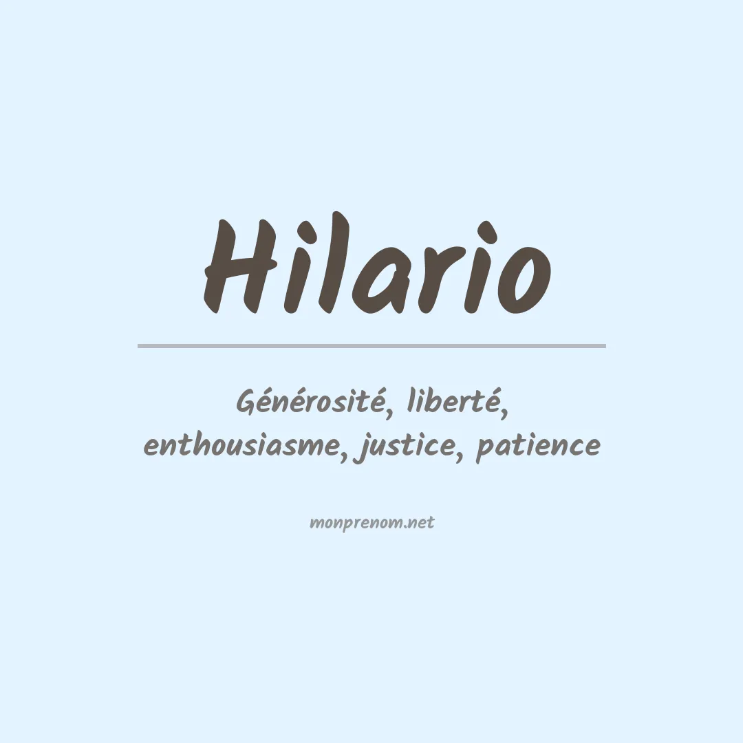 Prénom Hilario