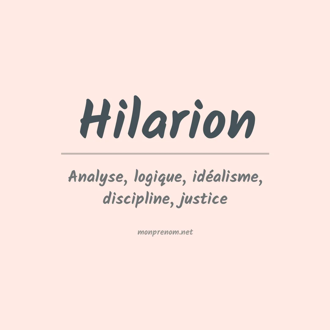 Signification du prénom Hilarion