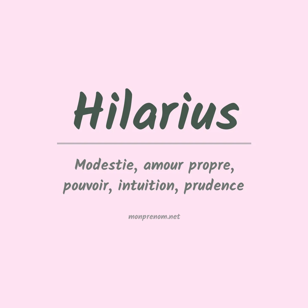 Signification du prénom Hilarius