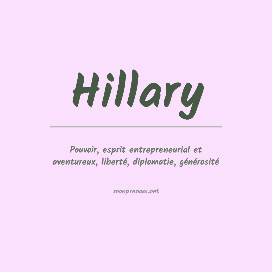Prénom Hillary