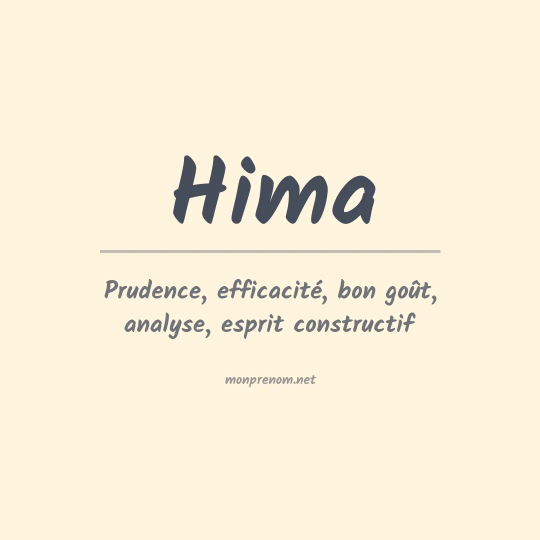 Signification du prénom Hima