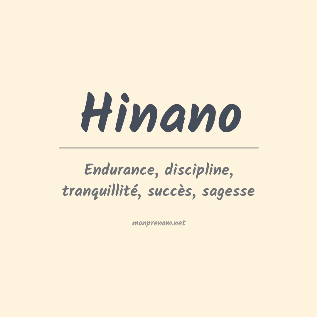 Signification du prénom Hinano
