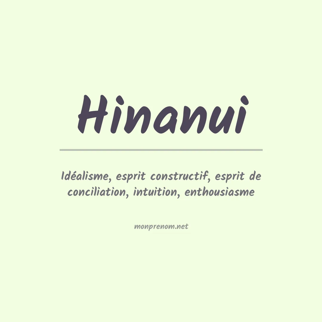 Signification du prénom Hinanui