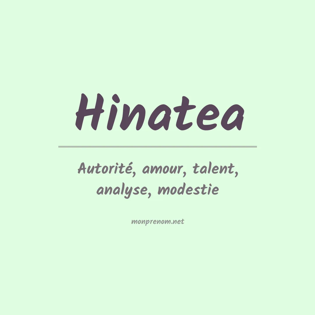 Signification du prénom Hinatea