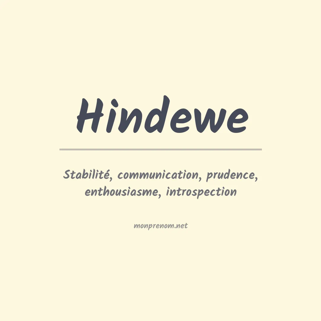 Signification du prénom Hindewe